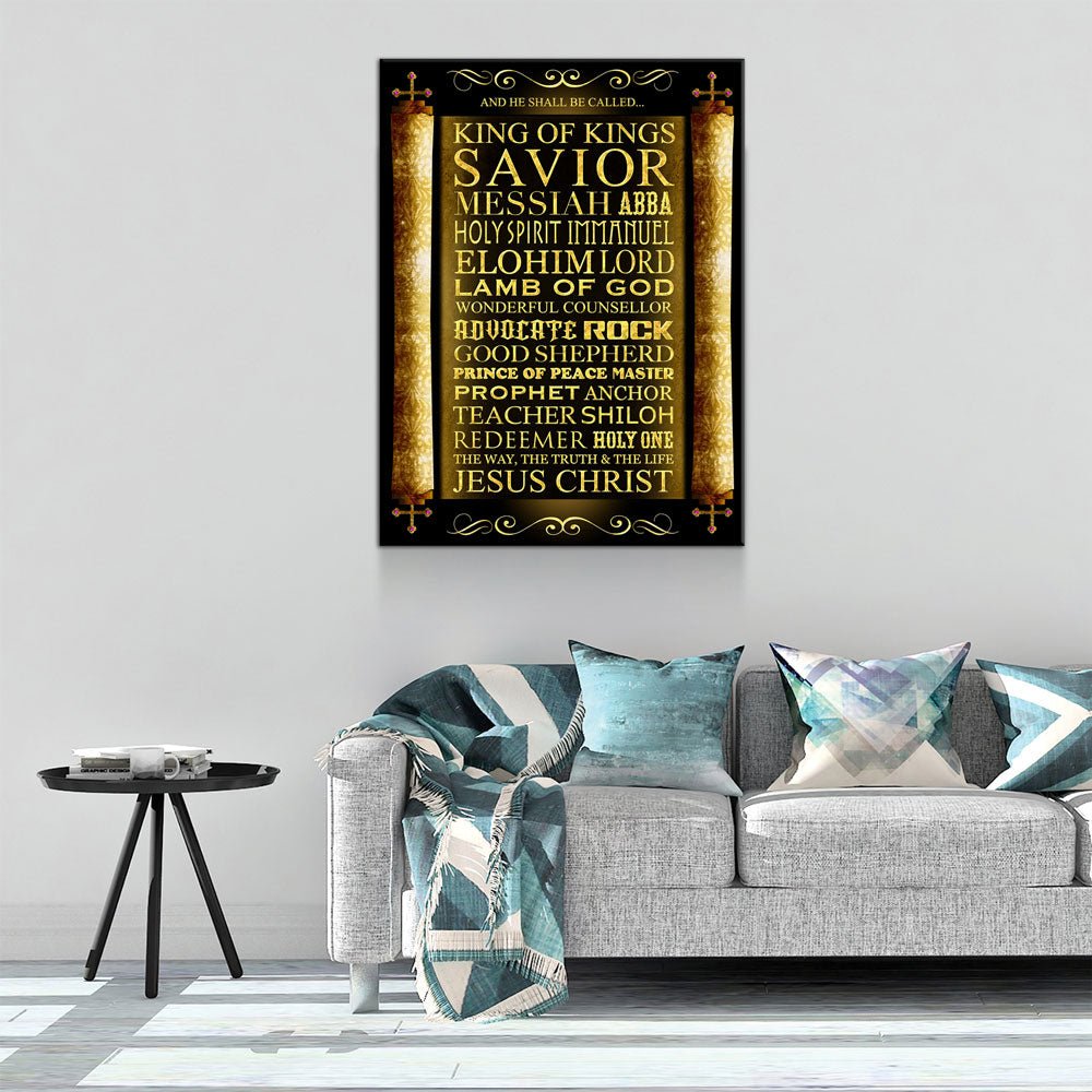 King Of Kings Canvas Wall Art, Christian Scripture Decor
