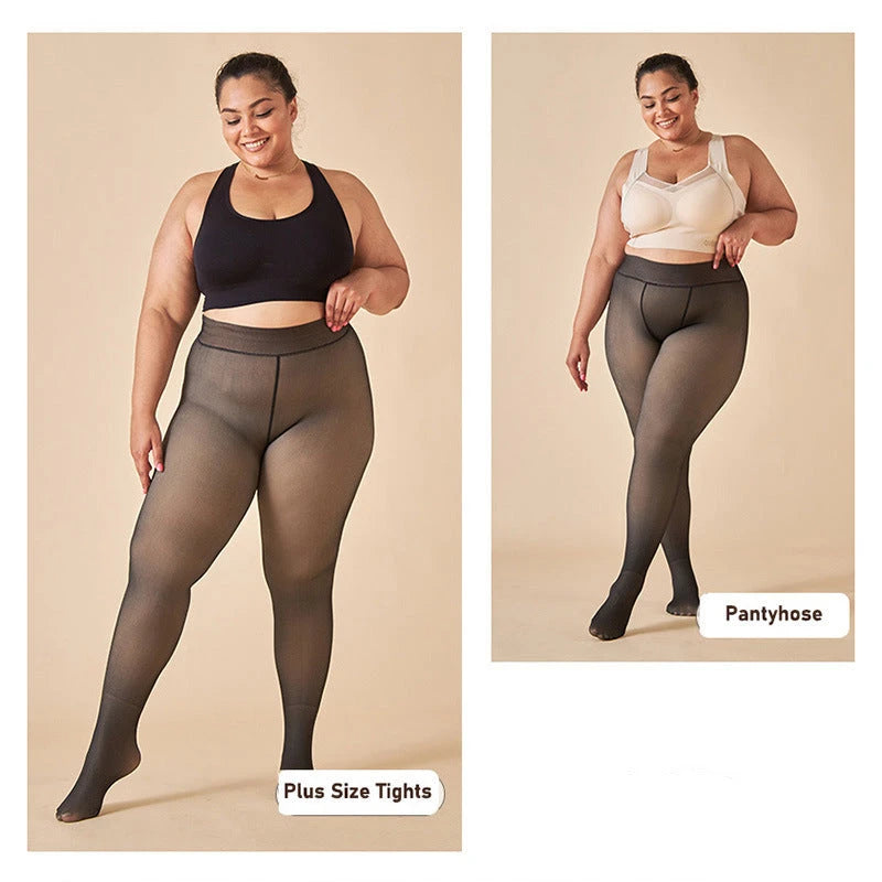 Fleece Lined Tights Sheer Warm Pantyhose for Winter