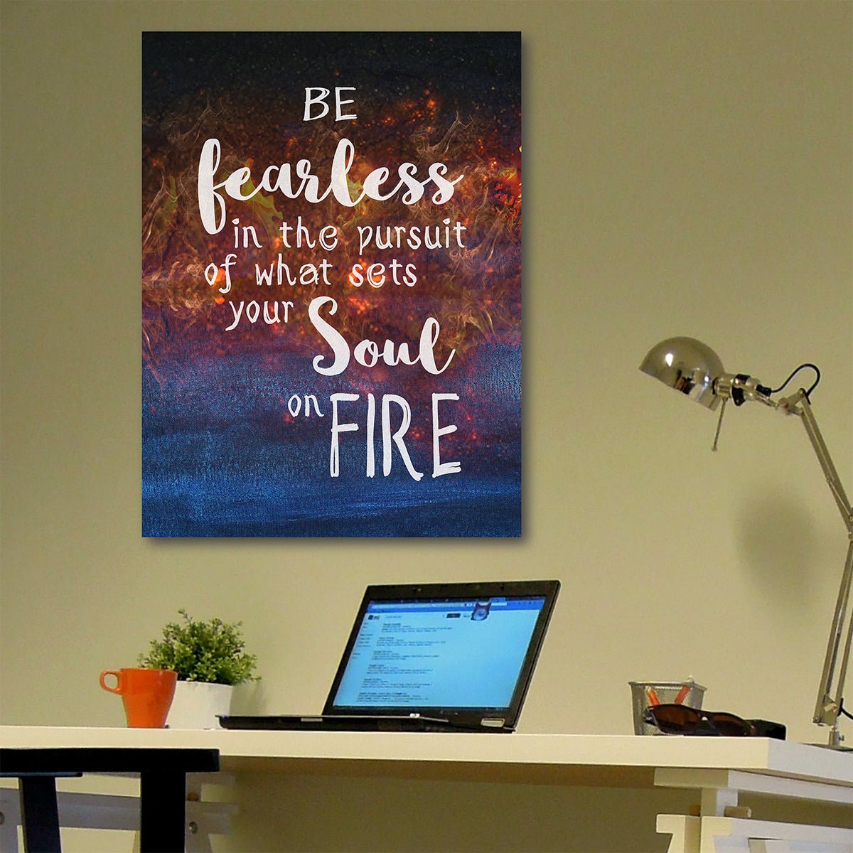 Be Fearless Motivational Canvas Wall Art