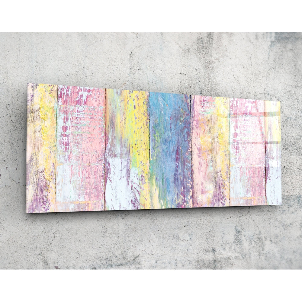 Painted Wood Glass Wall Art