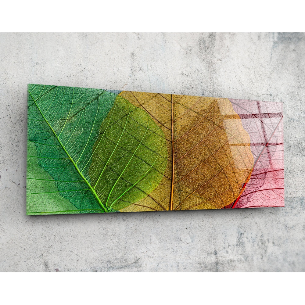 Leaves botanical tempered glass wall art