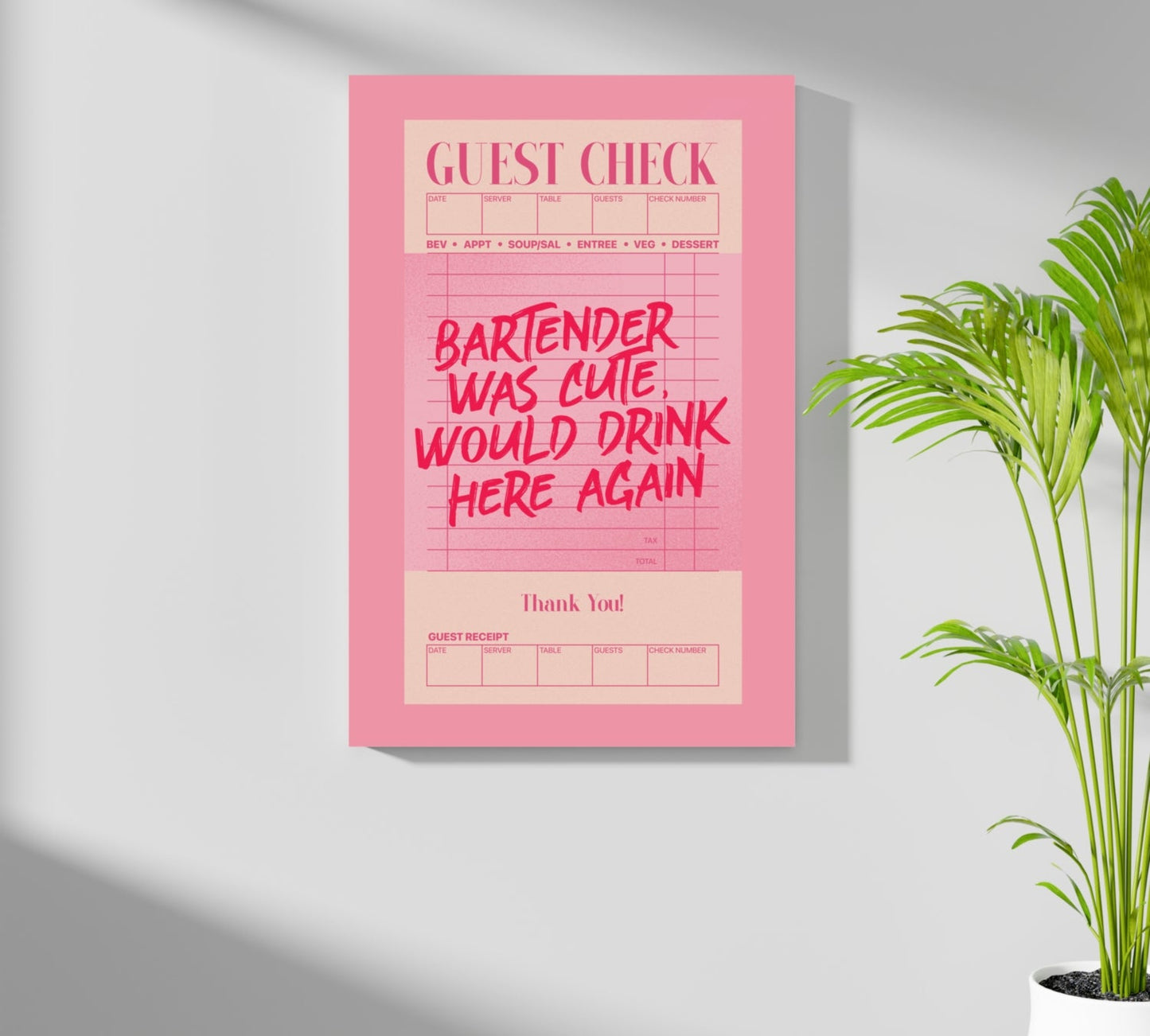 Guest Check Metal Wall Art