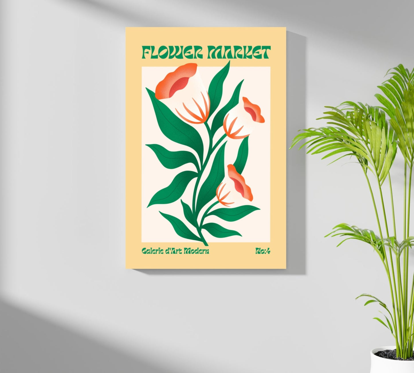 Modern Art Gallery Flower V3 Metal Wall Art