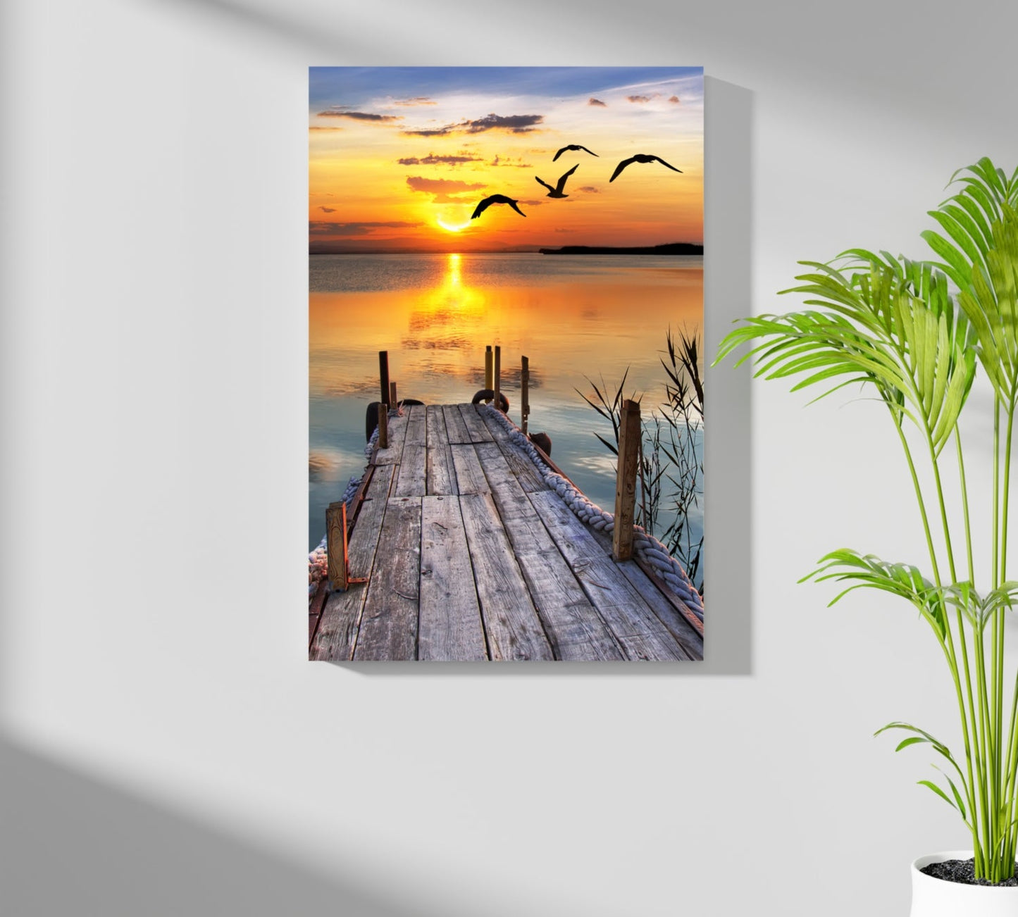 Sunset Lake View Metal Wall Art