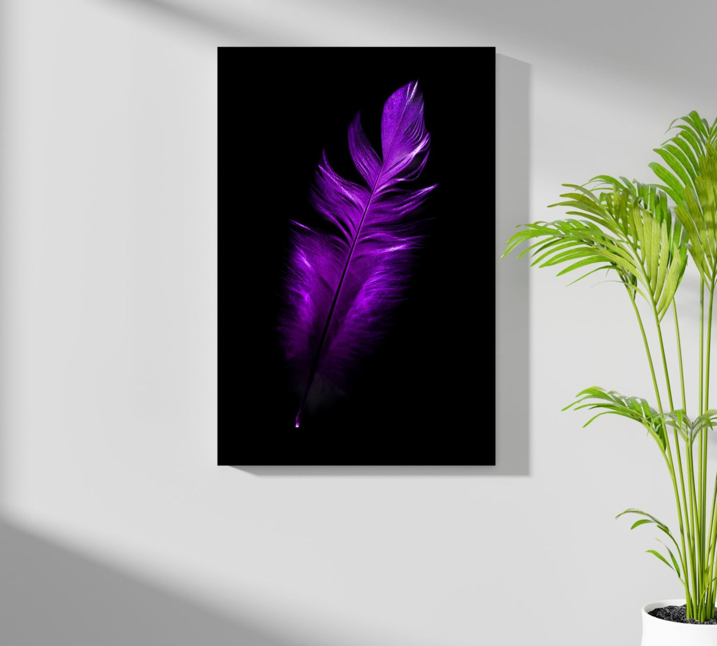 Purple Feather Metal Wall Art