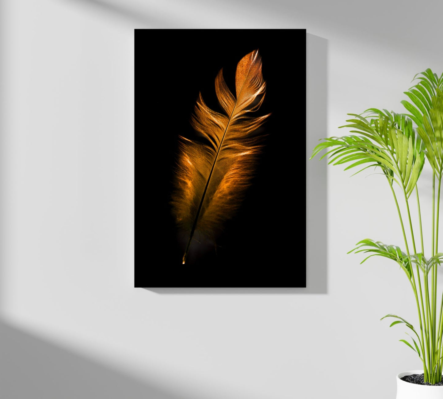 Bronze Feather Metal Wall Art