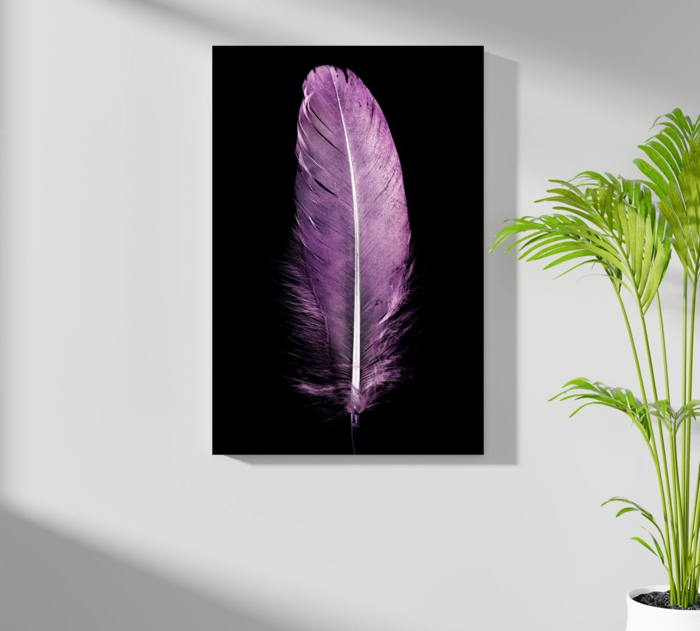 Purple Feather Metal Wall Art