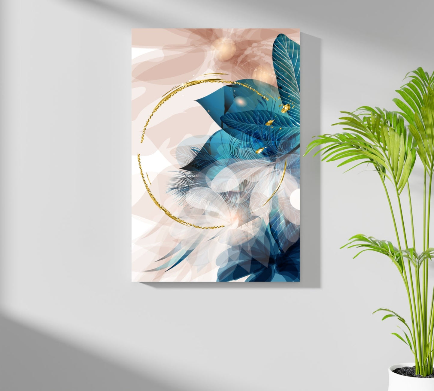 Abstract Teal Metal Wall Art