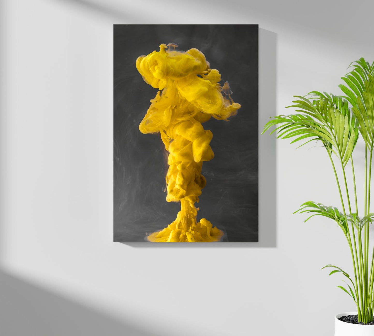 Abstract Yellow Smoke Aluminum Wall Art