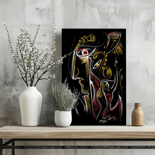Abstract Faces Metal Wall Art