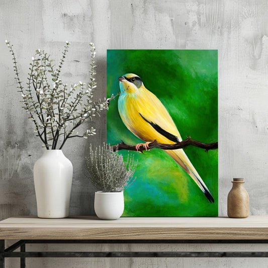 Yellow Bird Aluminum Print Wall Art