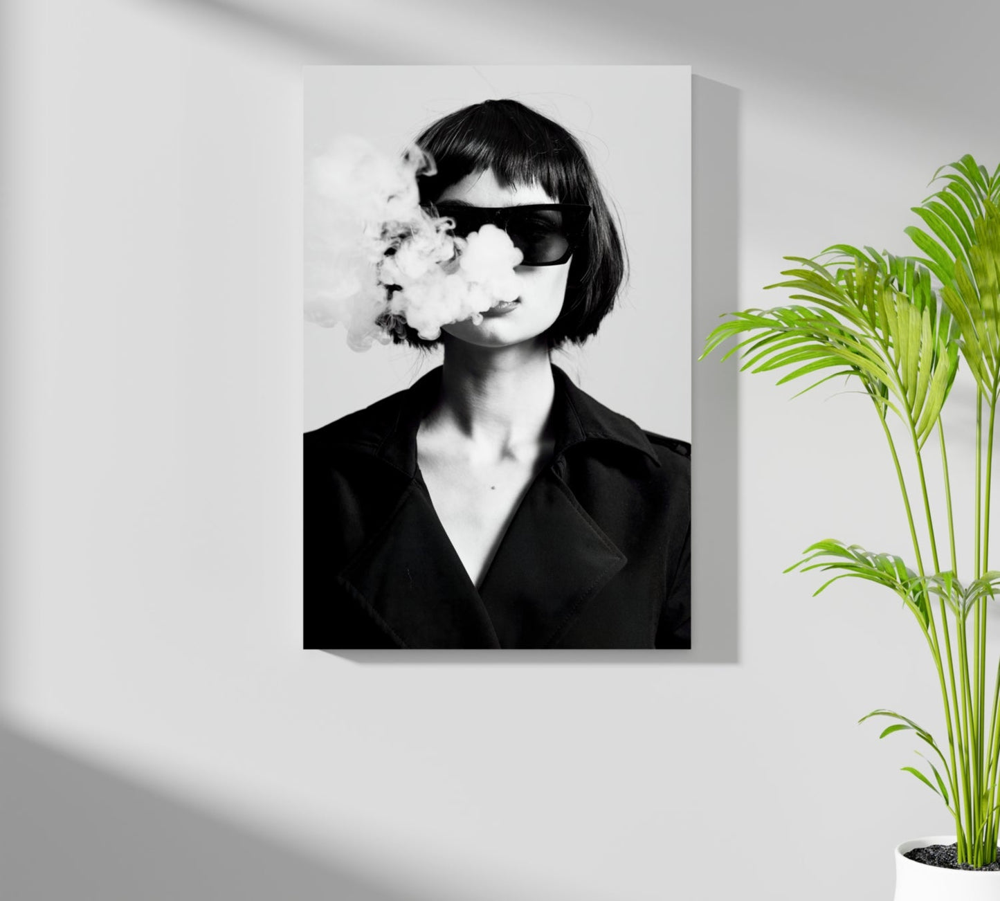 Woman In Smoke Metal Wall Art
