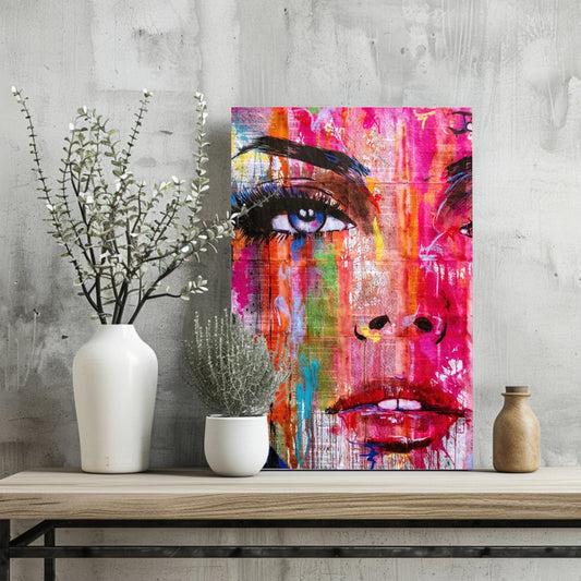 Graffiti Drip Face Aluminum Print