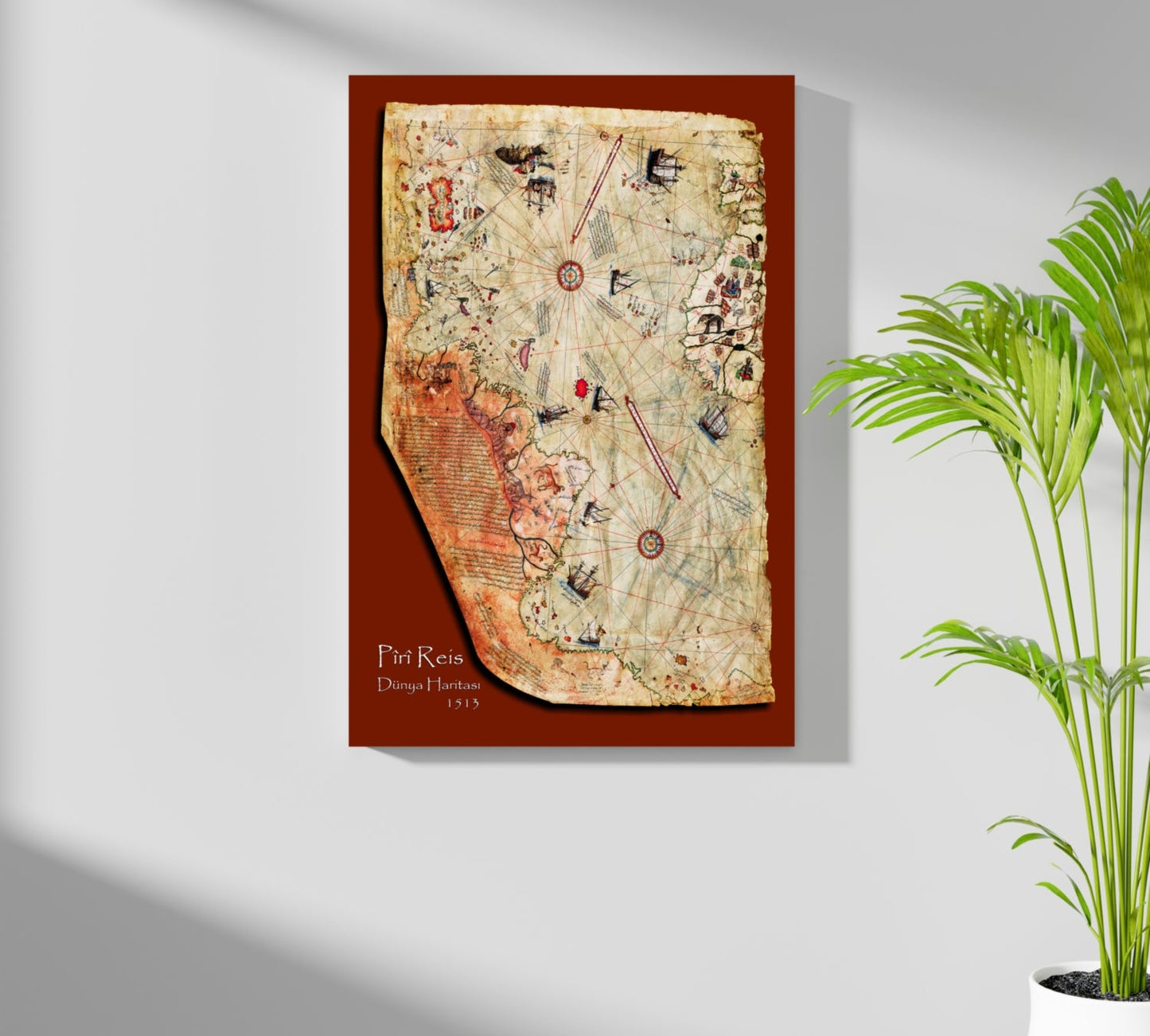 Piri Reis Map Metal Wall Art