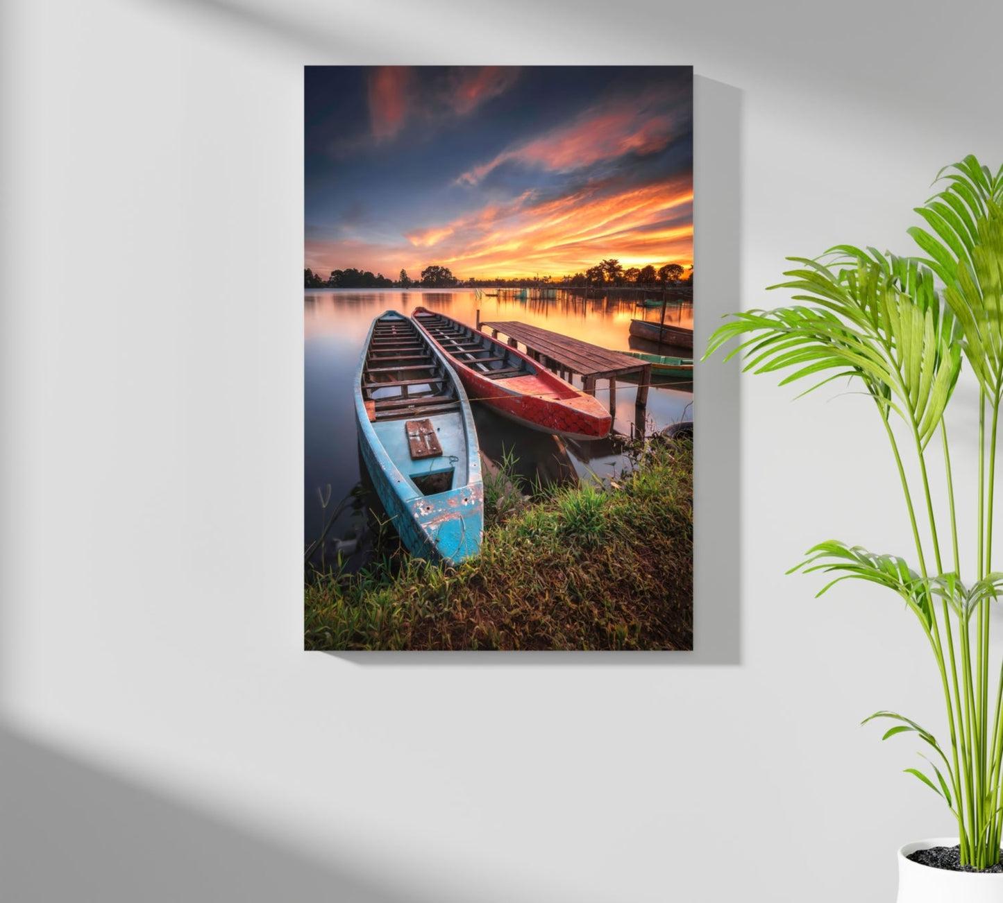 Sunset Lake View Metal Wall Art