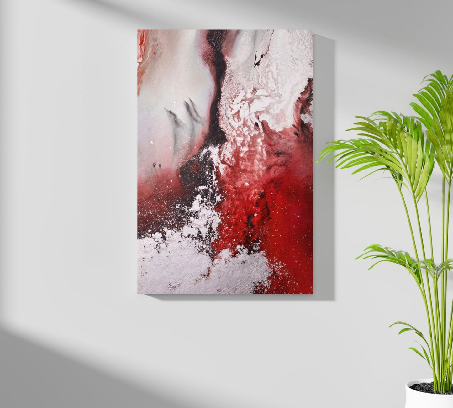 Abstract Paint Red II Metal Wall Art