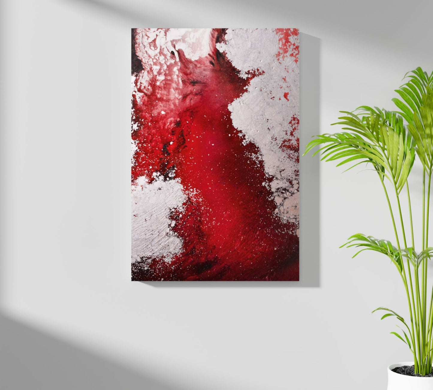 Abstract Paint Red III Metal Wall Art