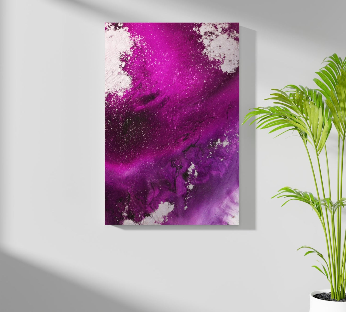 Abstract Paint Fuschia Metal Wall Art