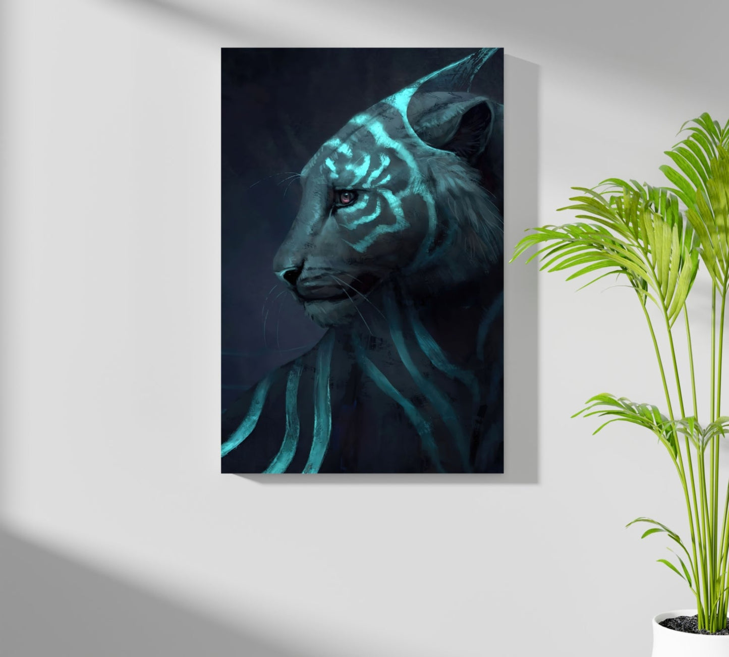 Futuristic Tiger Metal Wall Art