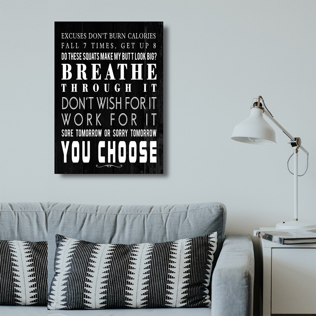 Breathe Through It Gym Fitness Canvas Wall Art