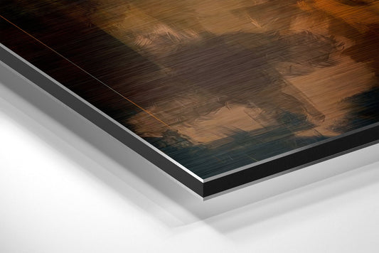 Cigarette Profile Amber Glow Portrait Brushed Aluminium Dibond Wall Art