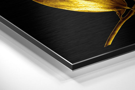 Golden Leaves Metal Wall Art