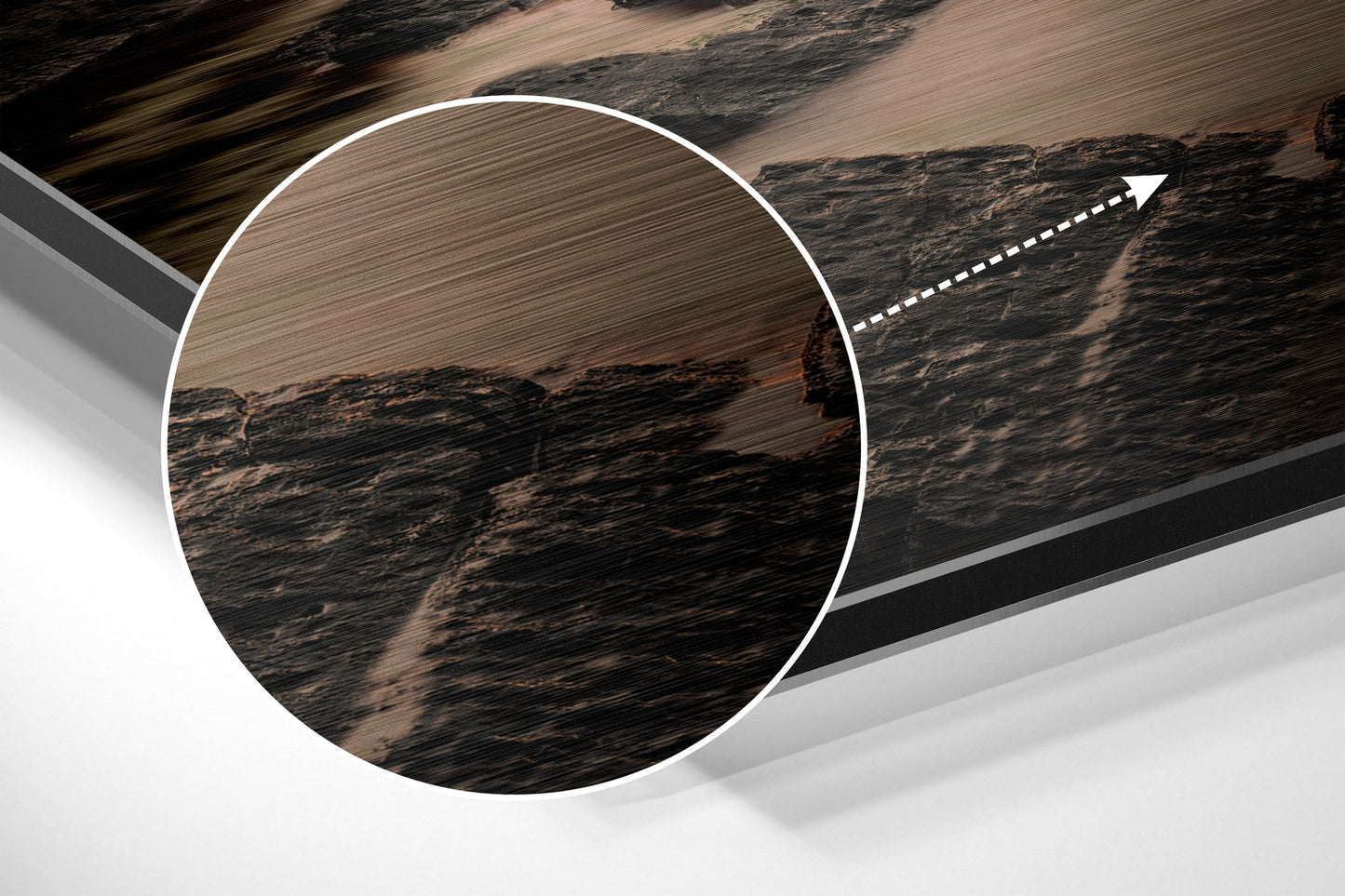 Sunset Mountains Brushed Aluminum Metal Wall Art