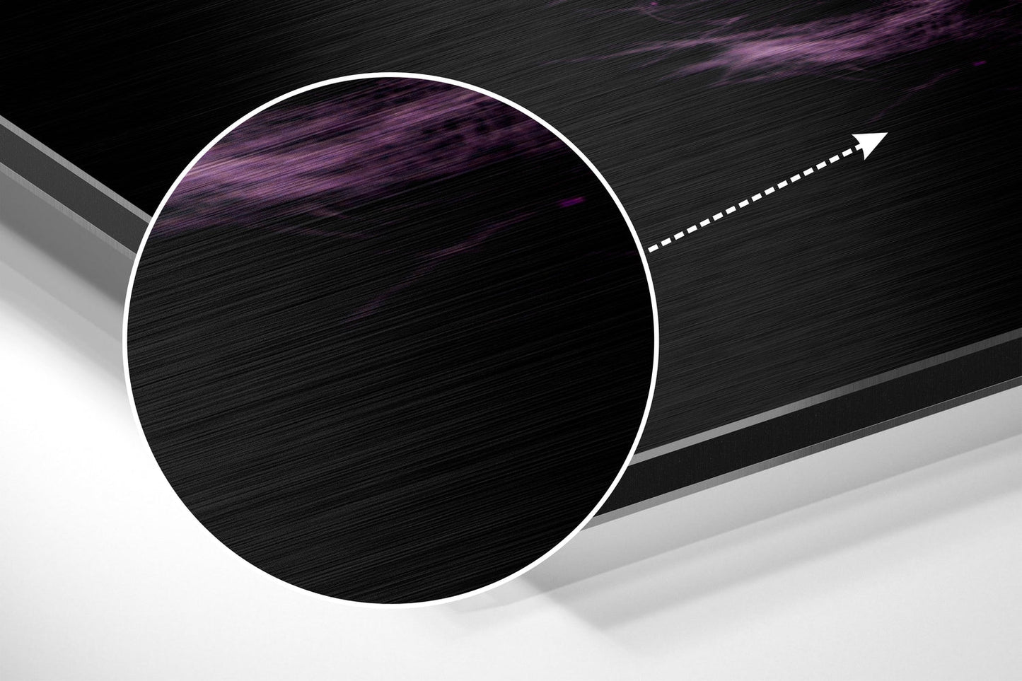 Purple Feather on Black Metal Wall Art