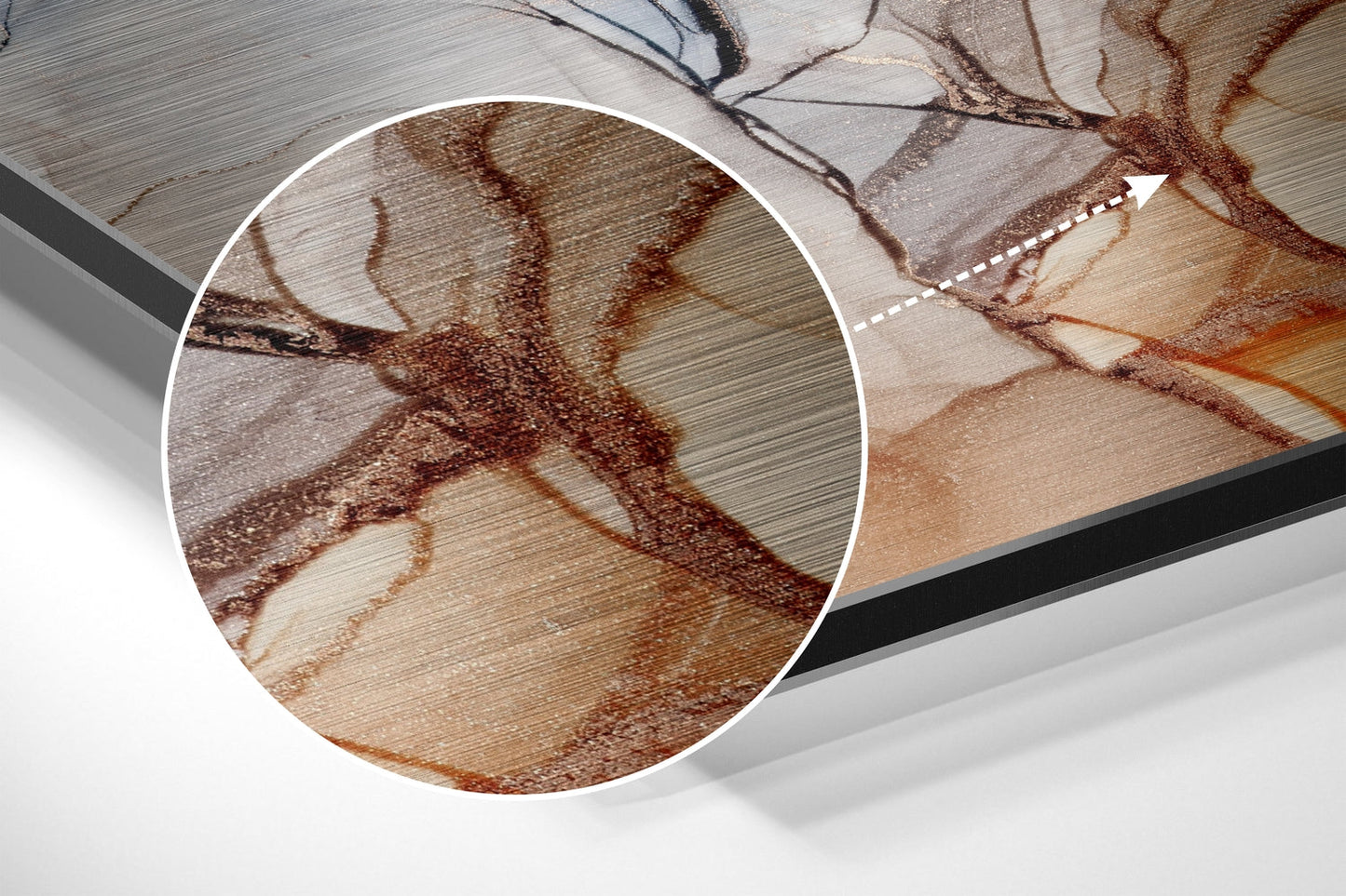 Peach Rust Smoke Marble Metal Wall Art