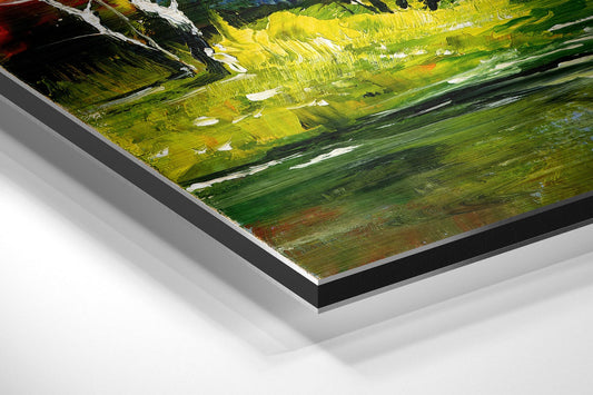 Painted Autumn Forest Creek Metal Wall Art