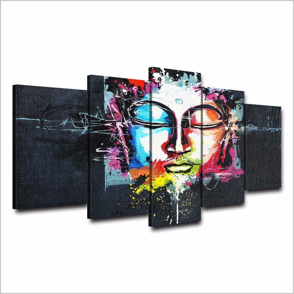 Buddha Mind Abstract 5-Piece Canvas Wall Art