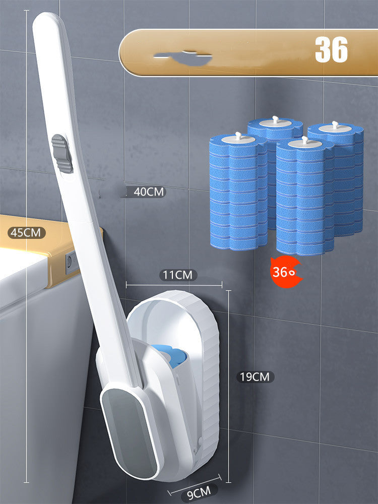 Disposable Toilet Brush with Replaceable Heads – Touch-Free Deep Clean, Always Fresh