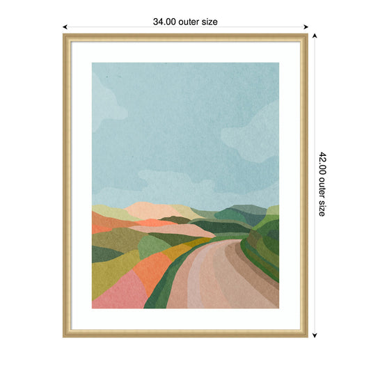 Framed Art Beautiful Landscape with Road by July Art Prints