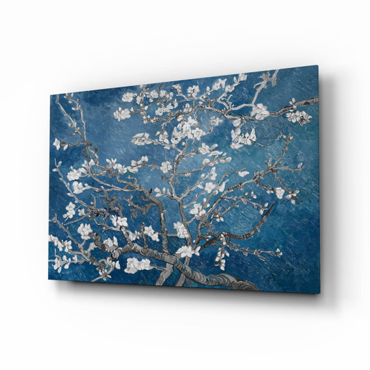 Van Gogh Almond Blossom Cobalt Glass Wall Art