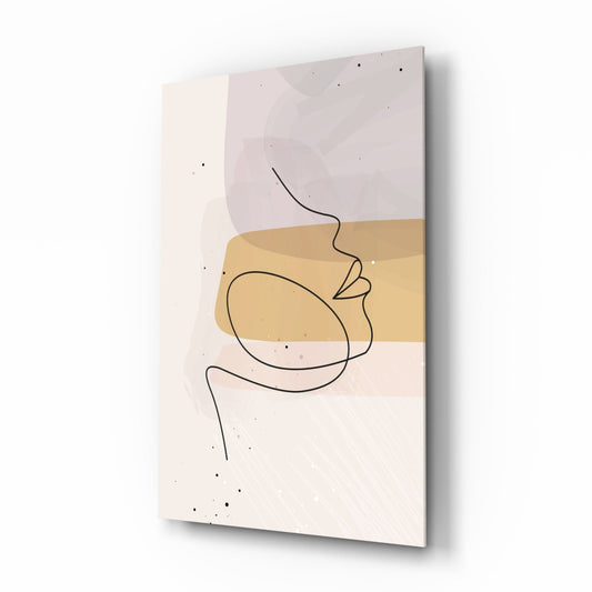 Mustard Line Portrait Glass Wall Art