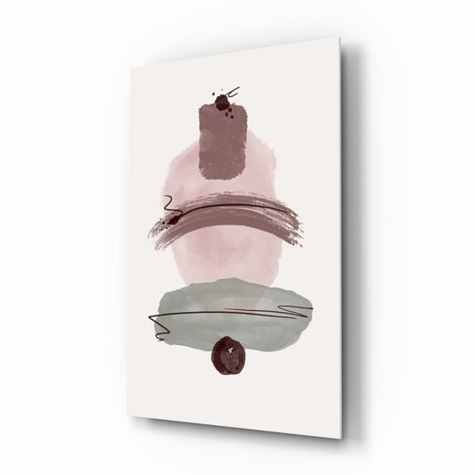 Wabi Mauve Abstract Glass Wall Art