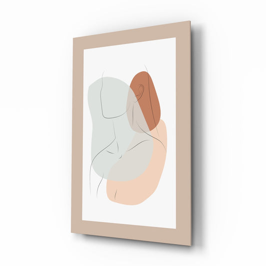 Seated Line Abstract Glass Wall Art