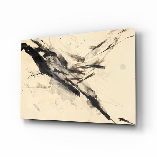 Sumi Ink Zen Abstract Glass Wall Art