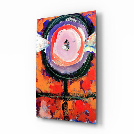 Bullseye Eye Abstract Glass Wall Art