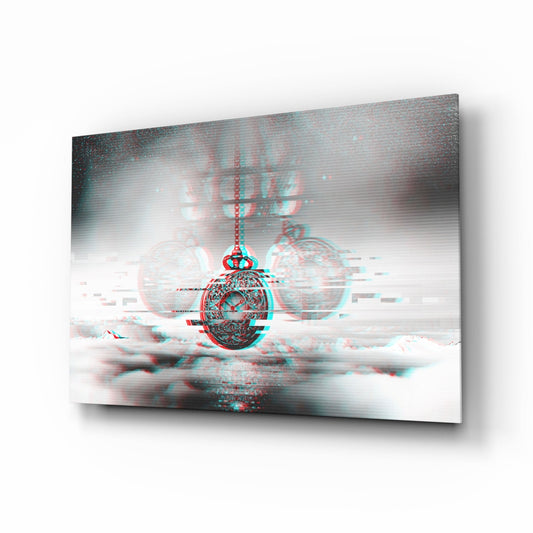 Glitch Pocket Watch Glass Wall Art