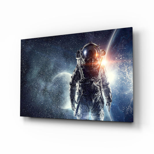Starfield Astronaut Glass Wall Art