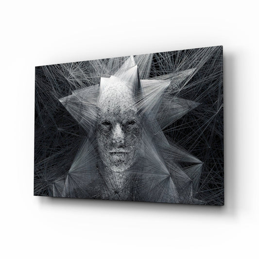 Geometric Wire Face Glass Wall Art