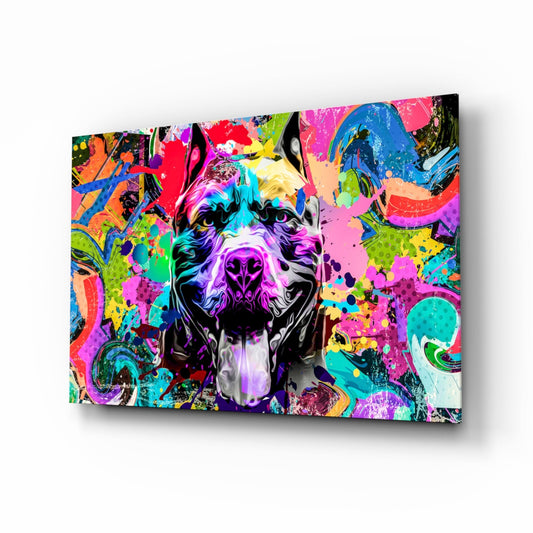 Pitbull Pop Art Glass Wall Art