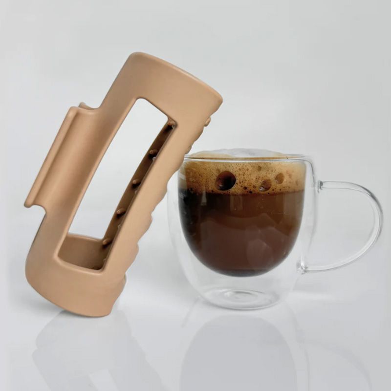 Khaki matte silicone shark clip – crease-free all-day hold