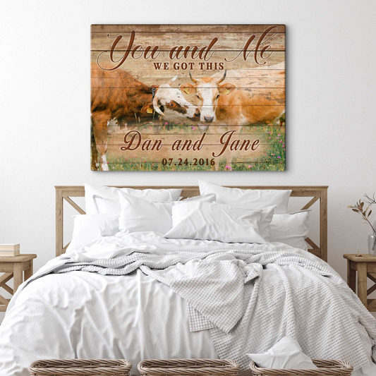 We Got This Couple Cattle Personalized Canvas Sign