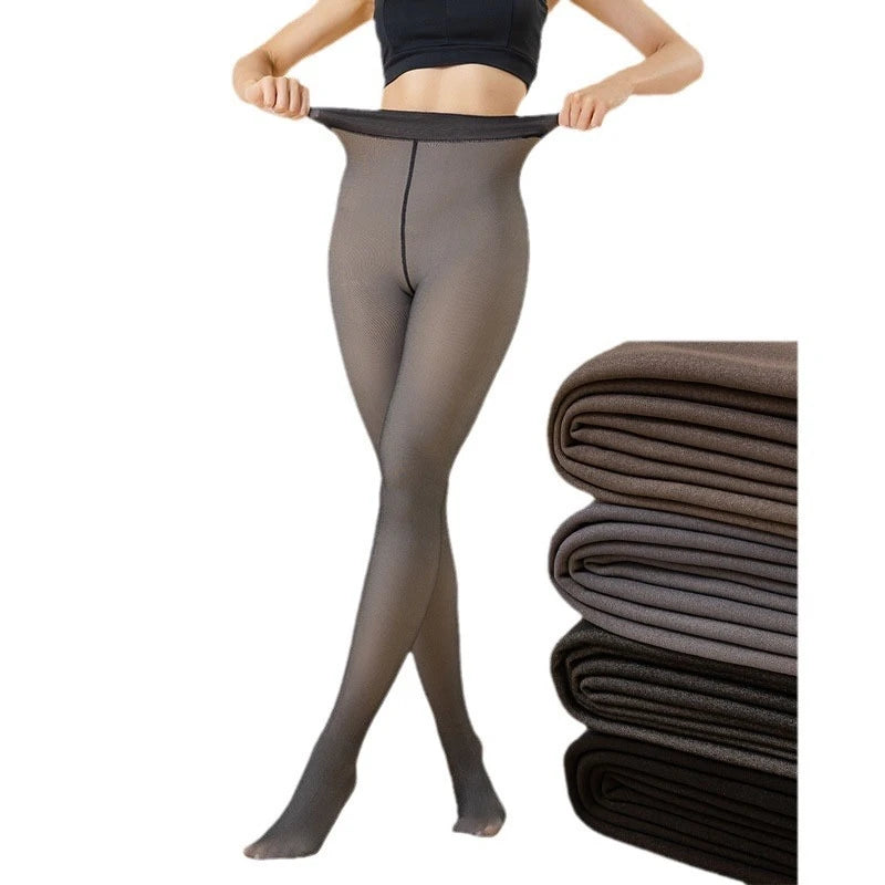 Fleece Lined Tights Sheer Warm Pantyhose for Winter