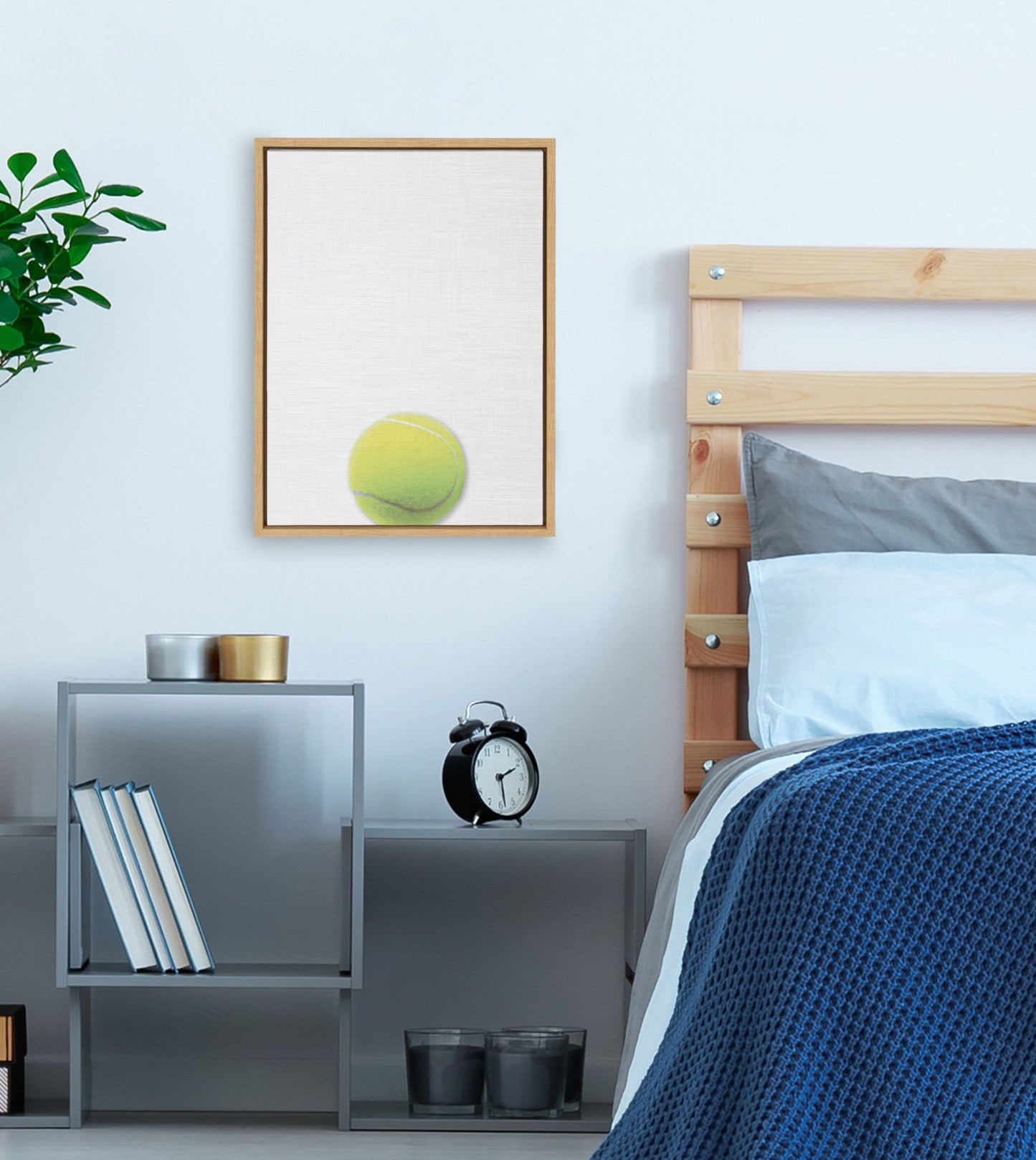 Color Tennis Ball Framed Canvas Wall Art