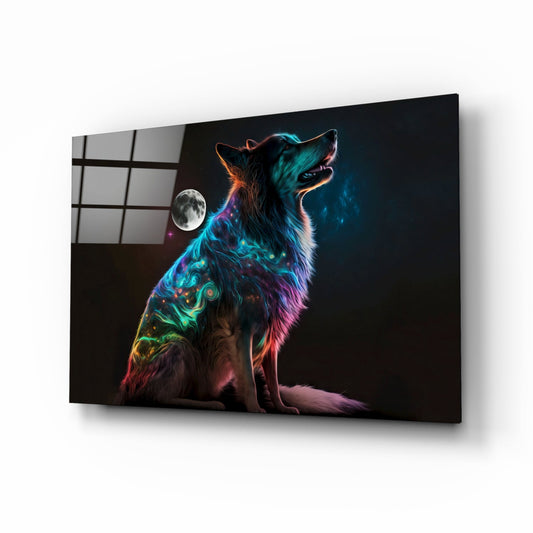 Space Dog Glass Wall Art