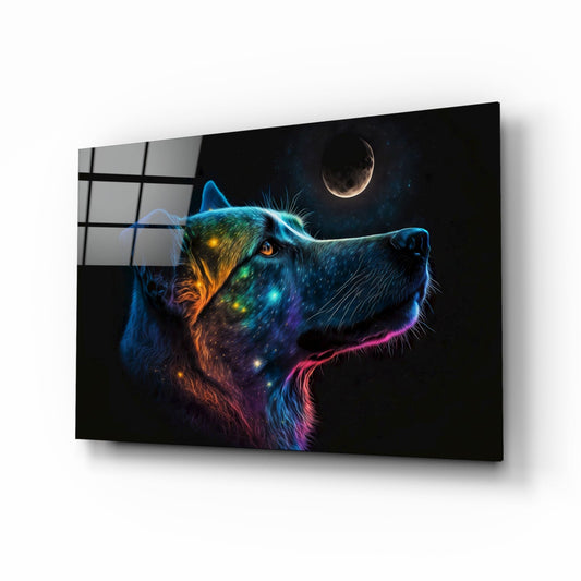 Space Dog Glass Wall Art