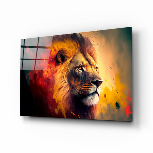Nobility of the Lion Glass Wall Art